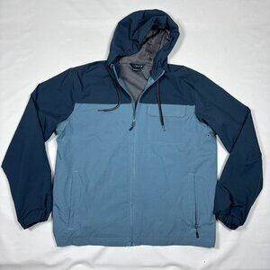 Iceburg Outerwear Blue Colorblock Ripstop Hooded Rain Jacket Windbreaker Mens L